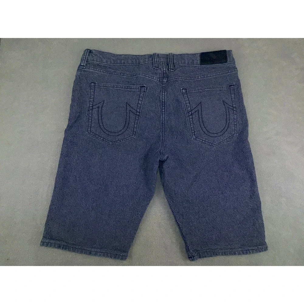 True Religion Geno Mens Size 33 Slim Fit Denim Shorts‎ Blue